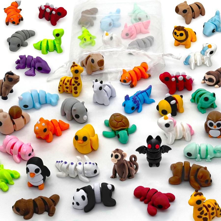 Dezenas de mini-bichinhos Wiggles articulados
